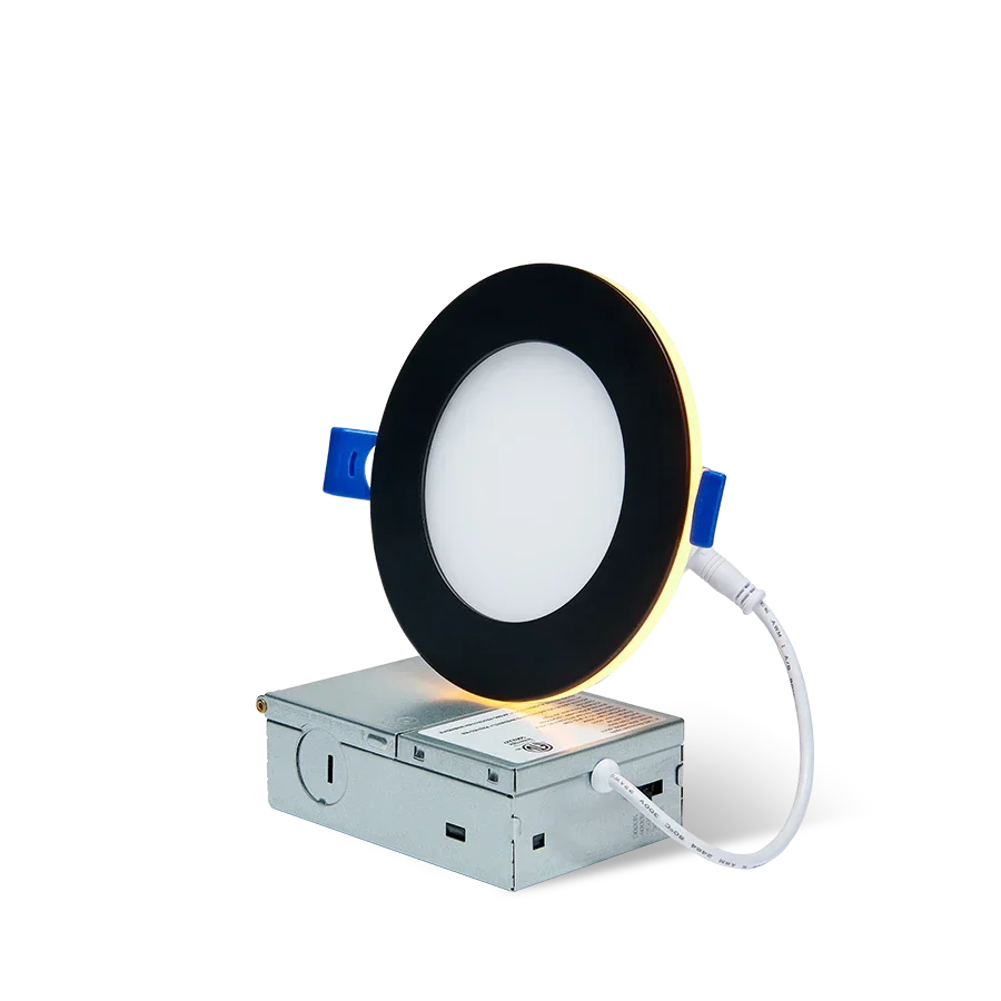 3 Inch LED Recessed Lighting with Night Light, Black, 6-Pack | Wholesale, image size:900x900