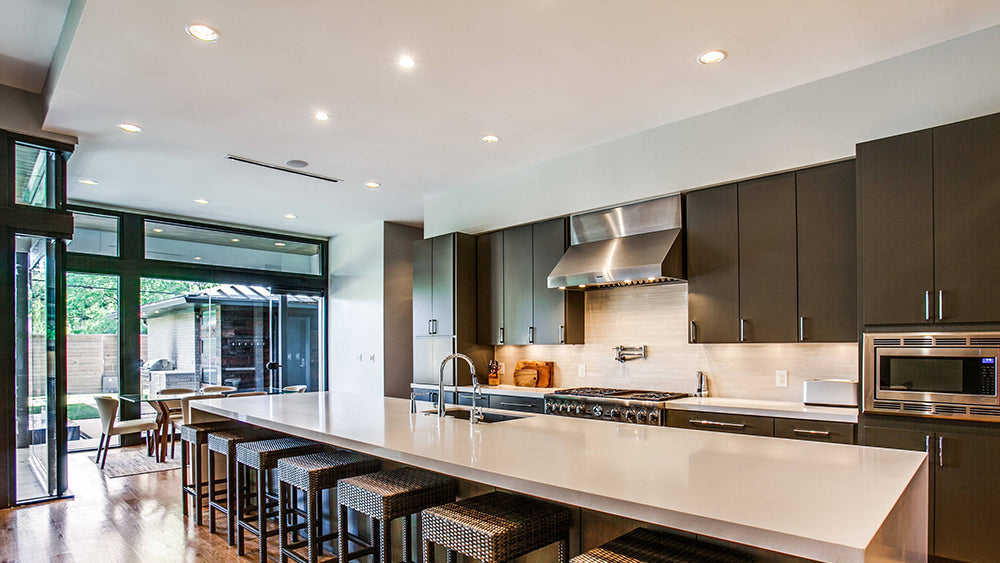 LED recessed lighting kitchen decoration