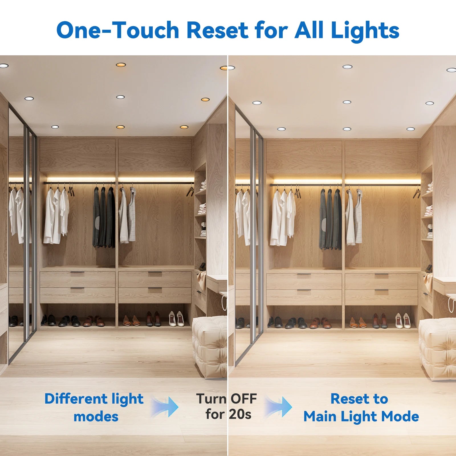 CycevSun 3 Inch Recessed LED Lights, Switchable Night Light & Main Light, Black, 2-Pack