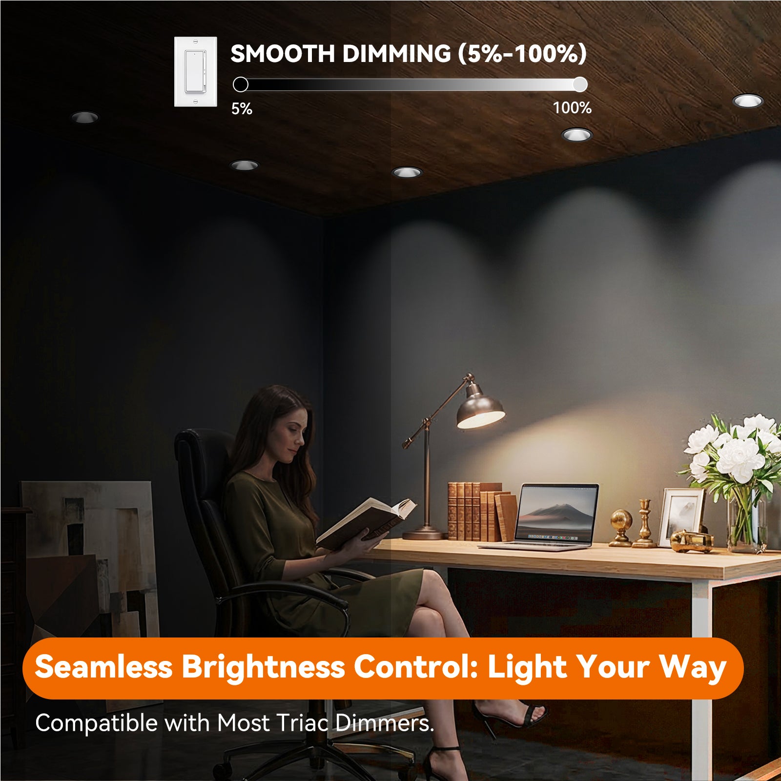 6/12pack CycevSun Black 4 Inch Recessed Lights, Anti-Glare COB Canless Recessed Ceiling Spotlight, 5CCT Selectable 2700K-6000K, 130LM/W, 16W, RA95 Exterior Soffit Lights, Dimmable, ETL, IP44 Damp Rated