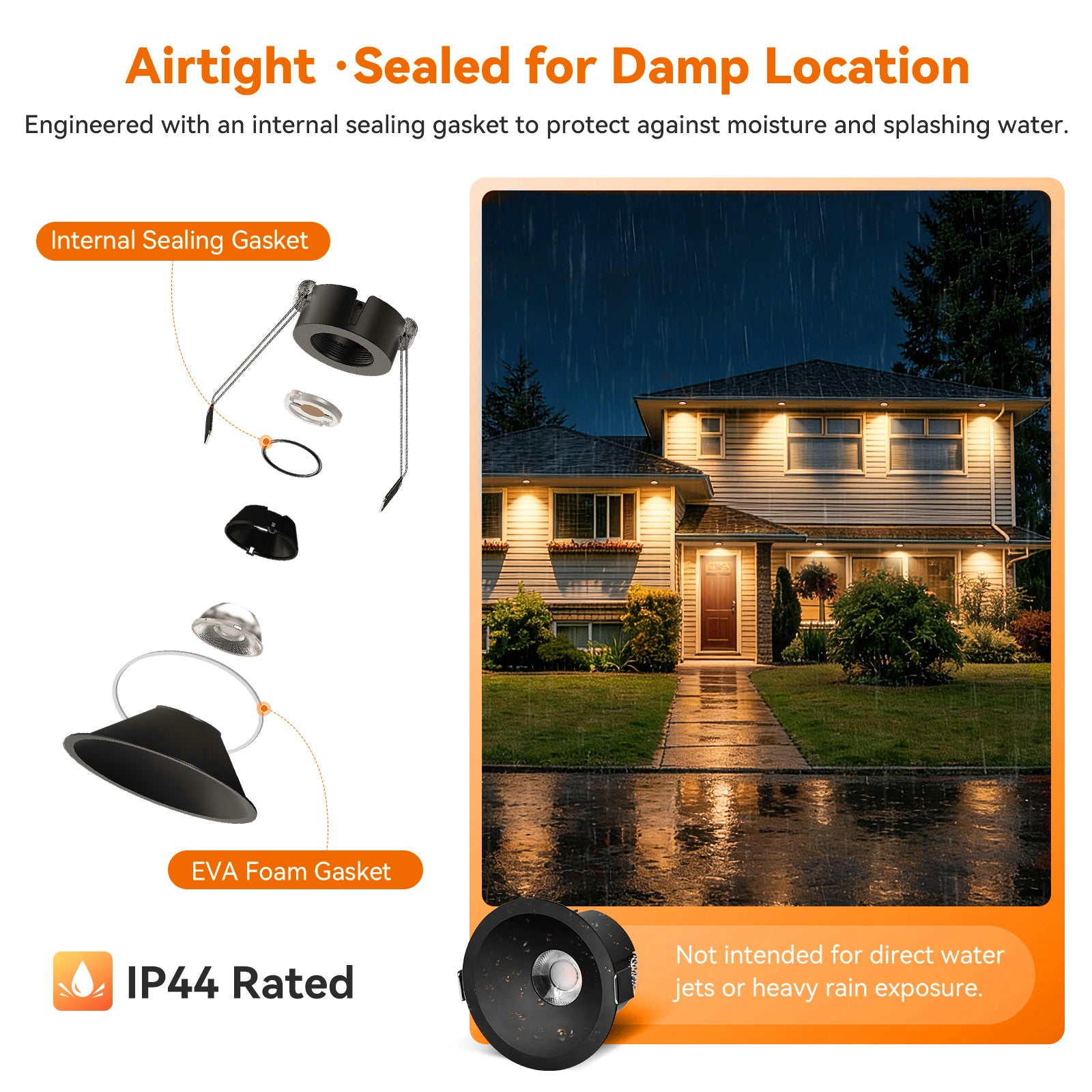 6/12pack CycevSun Black 3 Inch Recessed LED Lights, Anti-Glare COB Canless Ceiling Spotlight, 5CCT Selectable 2700K-6000K, 130LM/W, 12W, RA95 Small Exterior Soffit, Dimmable, ETL, IP44 Damp Rated