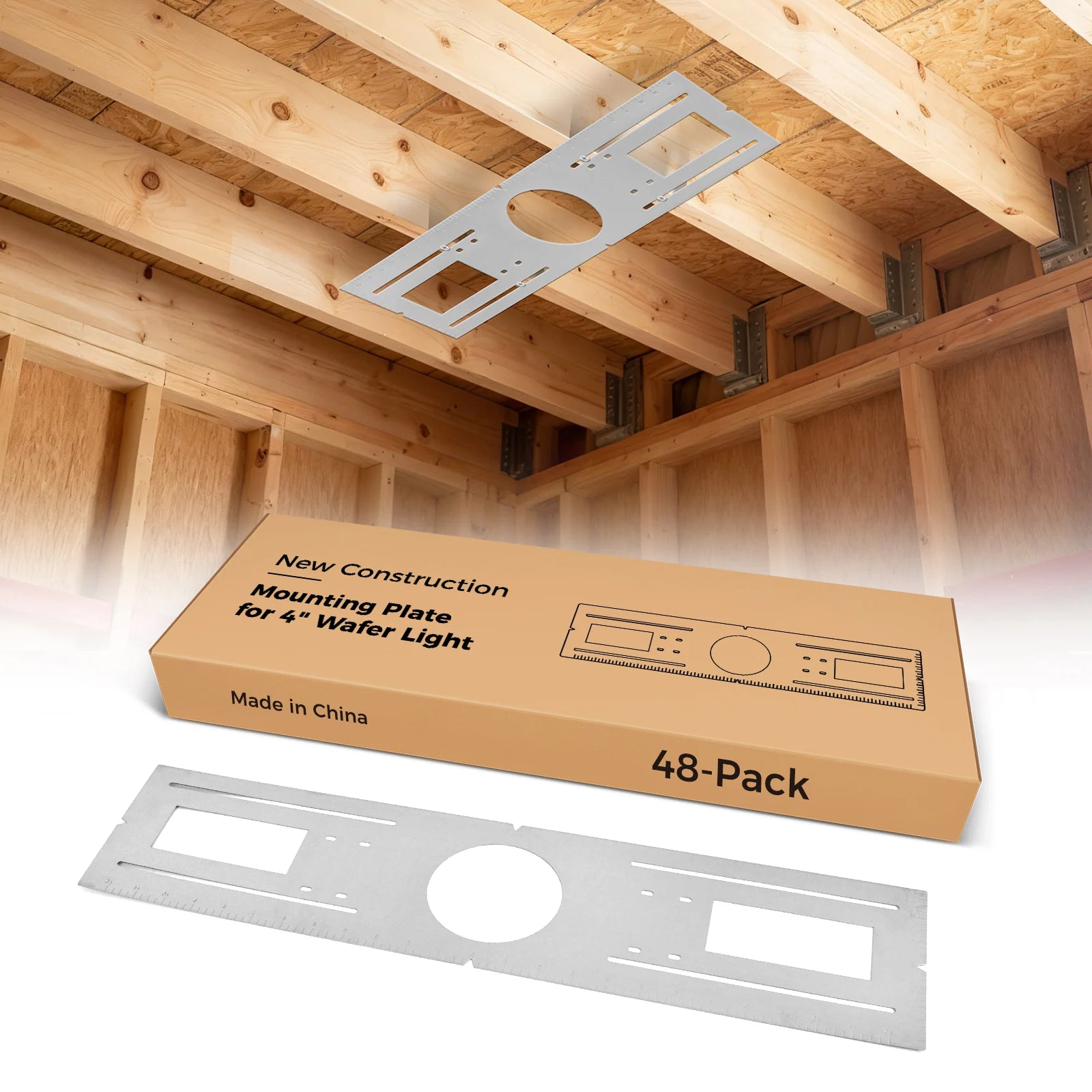 CycevSun 12-Pack New Construction Mounting Plate, 26" Wafer Light Rough in Plate for 6" Recessed Lights