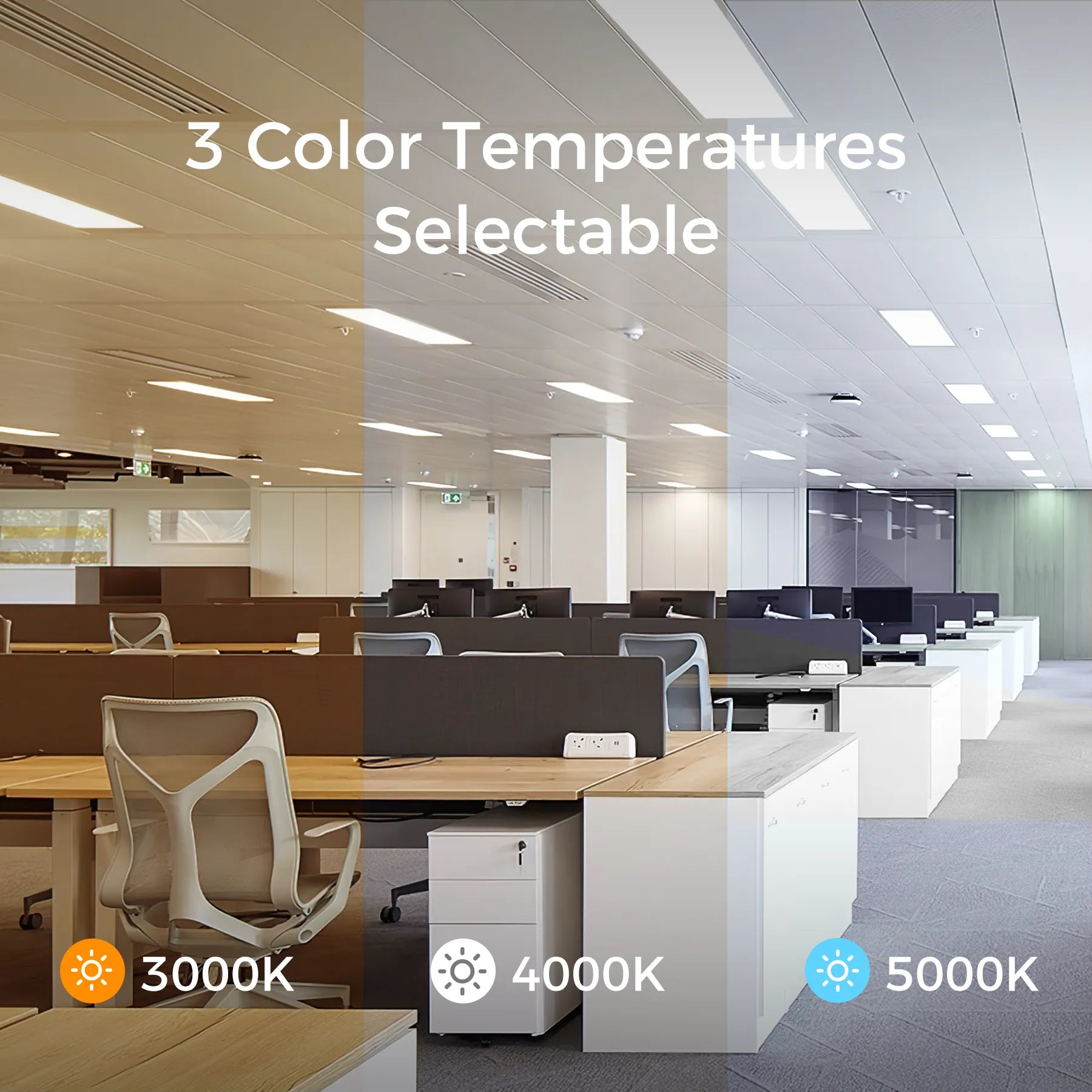 CycevSun 2x2 LED Flat Panel Light, Drop Ceiling Light 3 Color Te 並行輸入品 CycevSun 6-Pack 2x2 LED Flat Panel Light Drop Ceiling, 40W, Bright