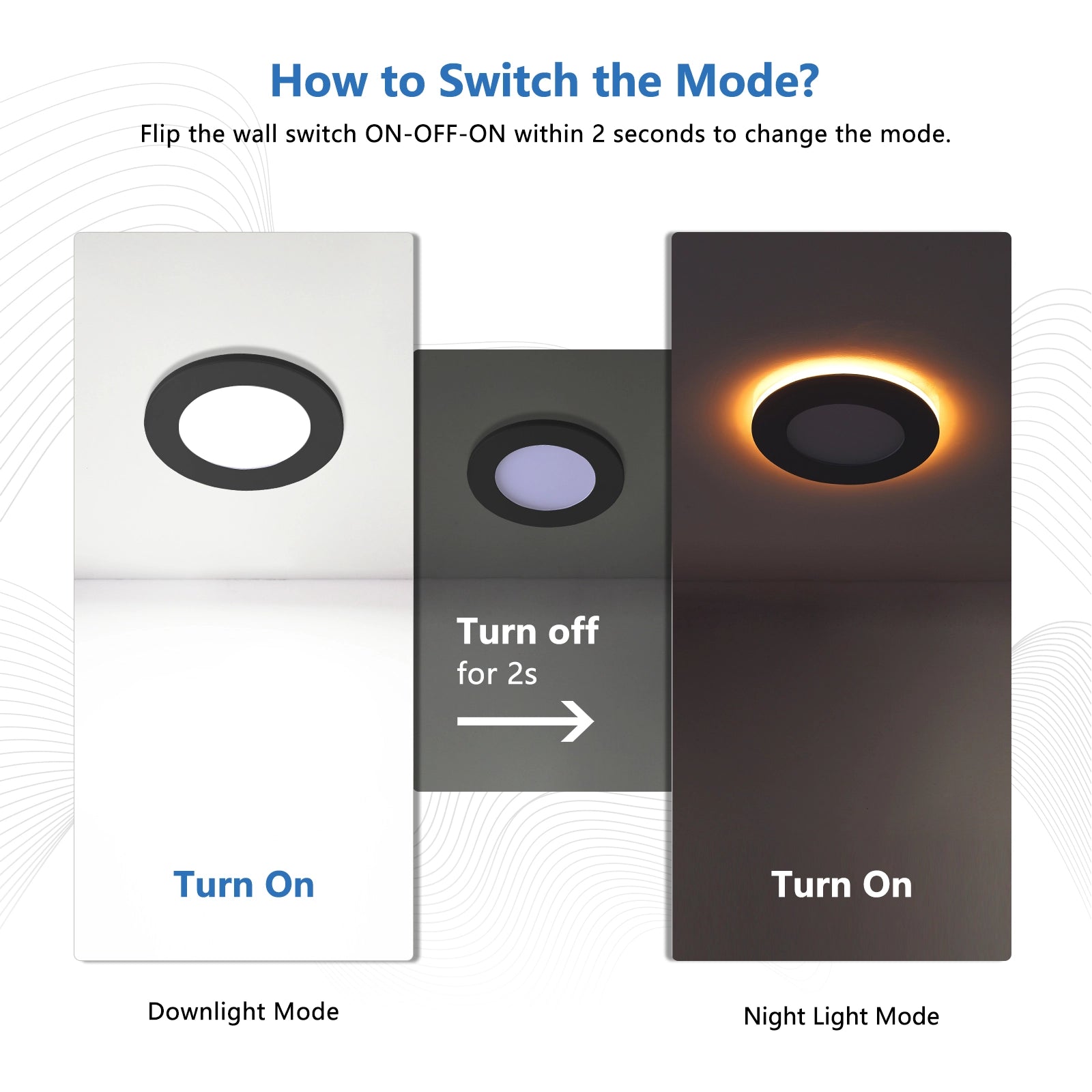 dual mode led recessed light with night light