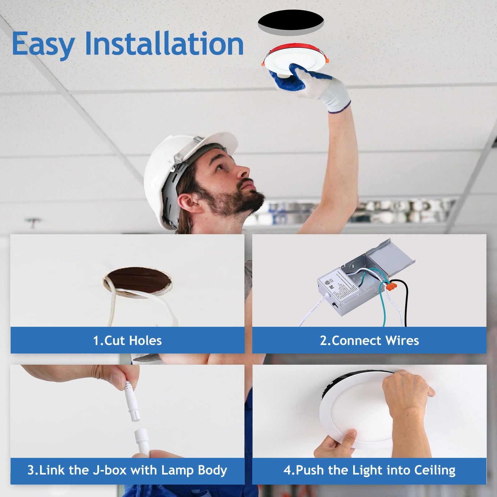 led recessed light installation steps