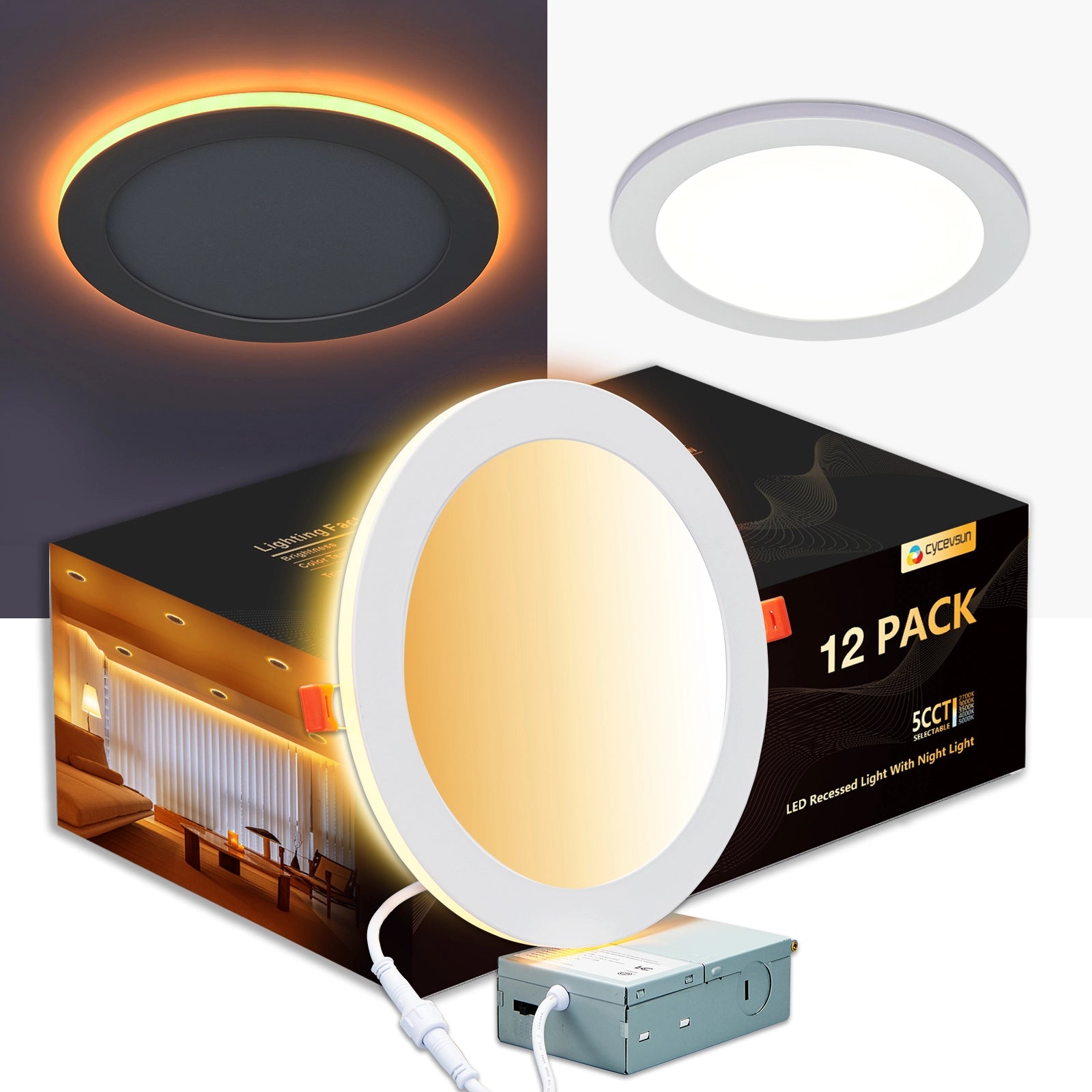 wholesale 8 Inch LED Recessed Light with Night Light