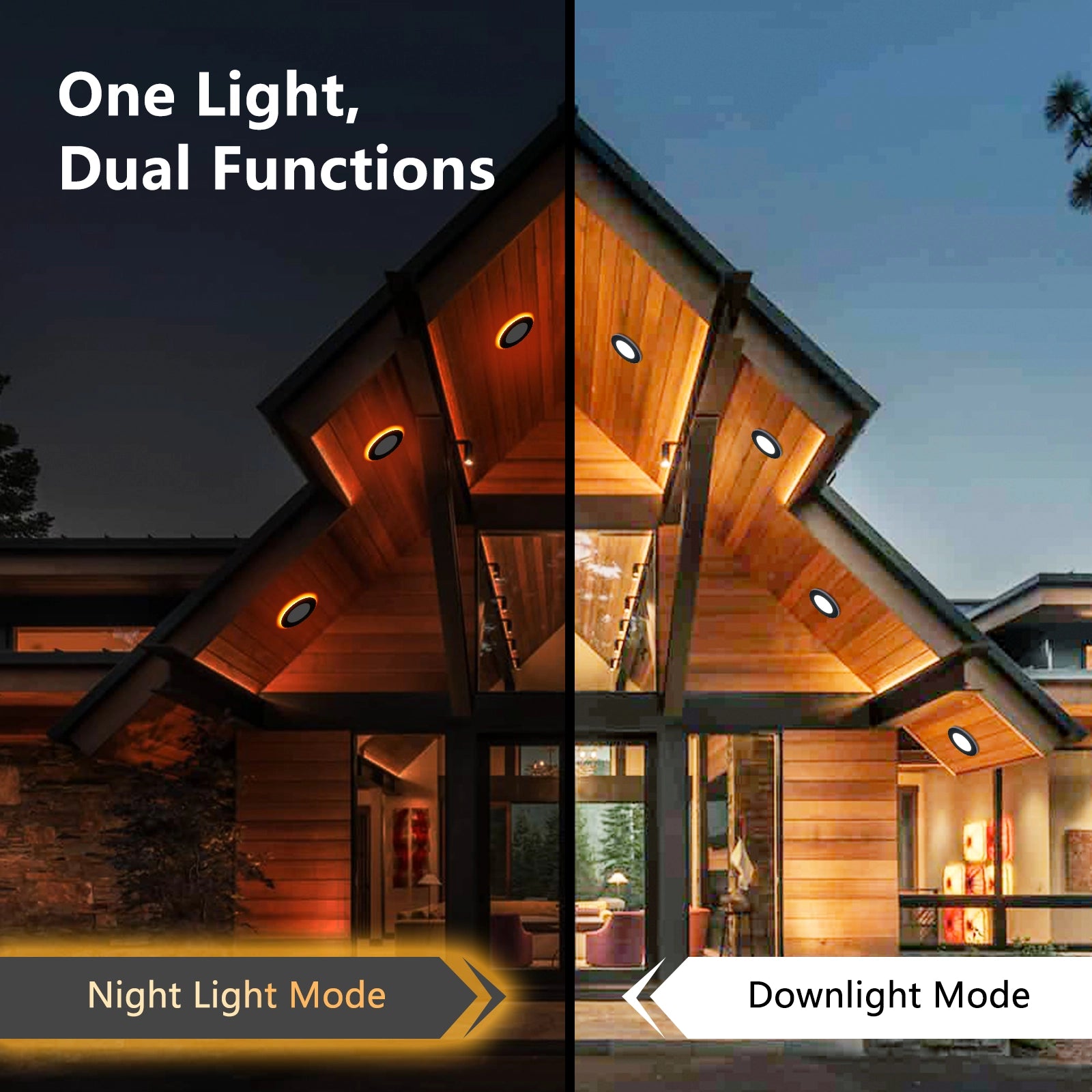 dual mode led recessed light with night light