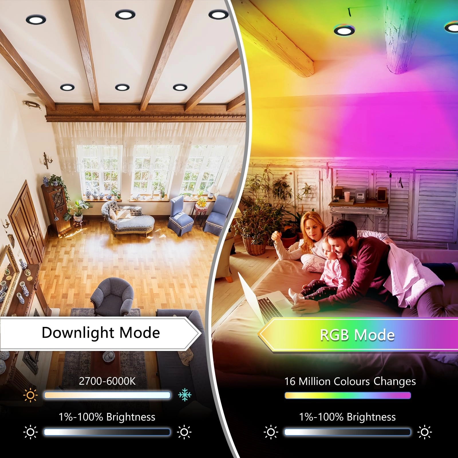 rgb mode smart led recessed light