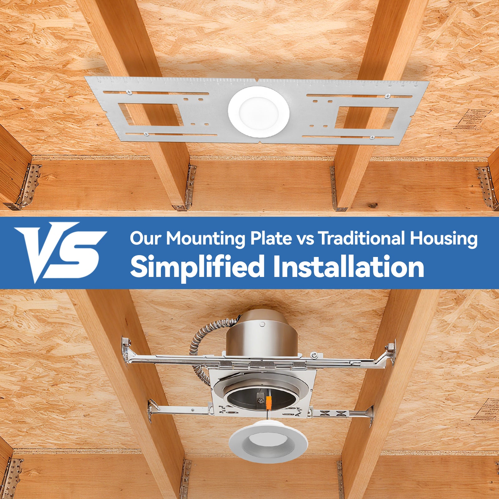 CycevSun 12-Pack New Construction Mounting Plate, 26" Wafer Light Rough in Plate for 6" Recessed Lights