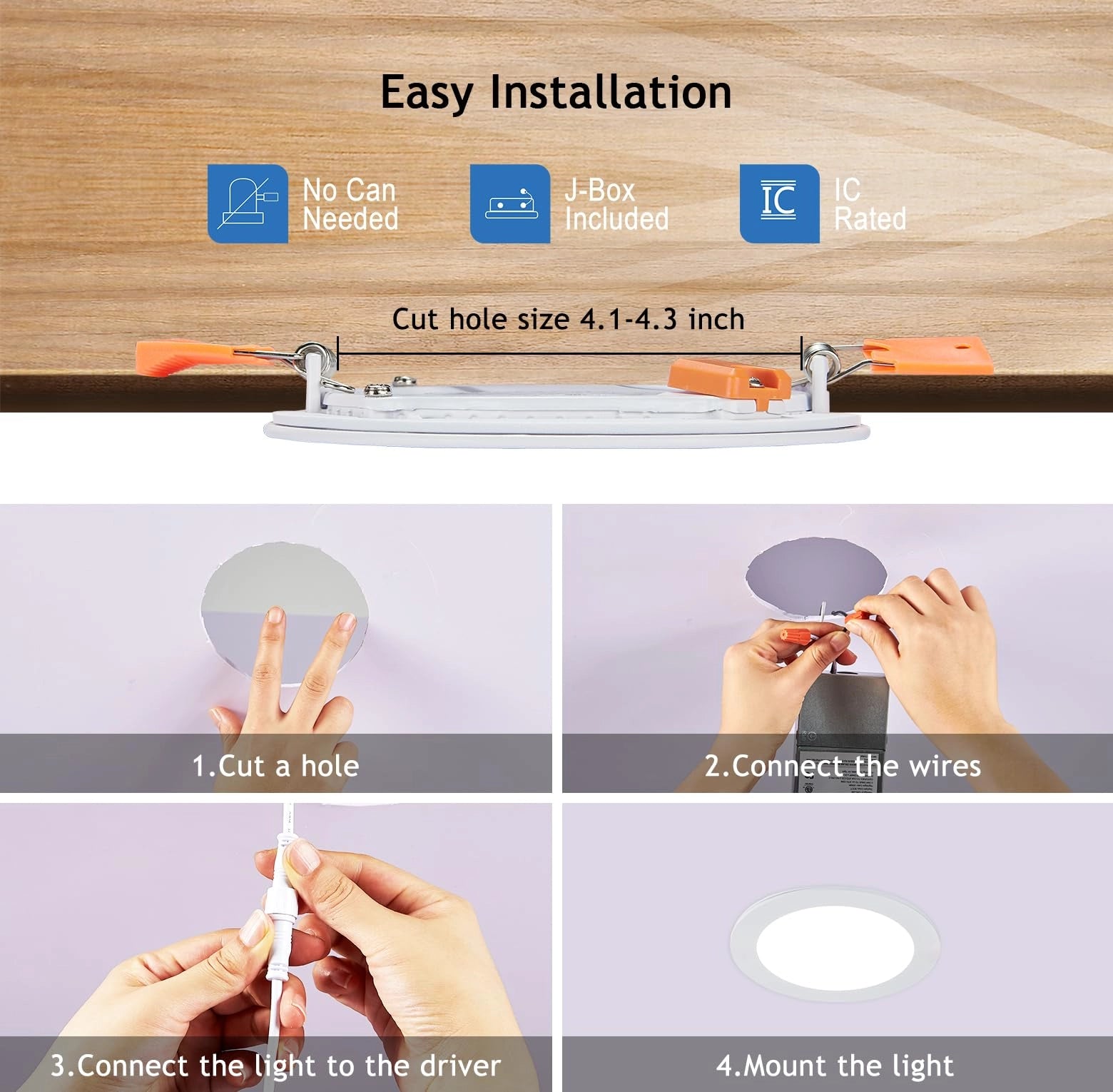 led recessed light installation steps