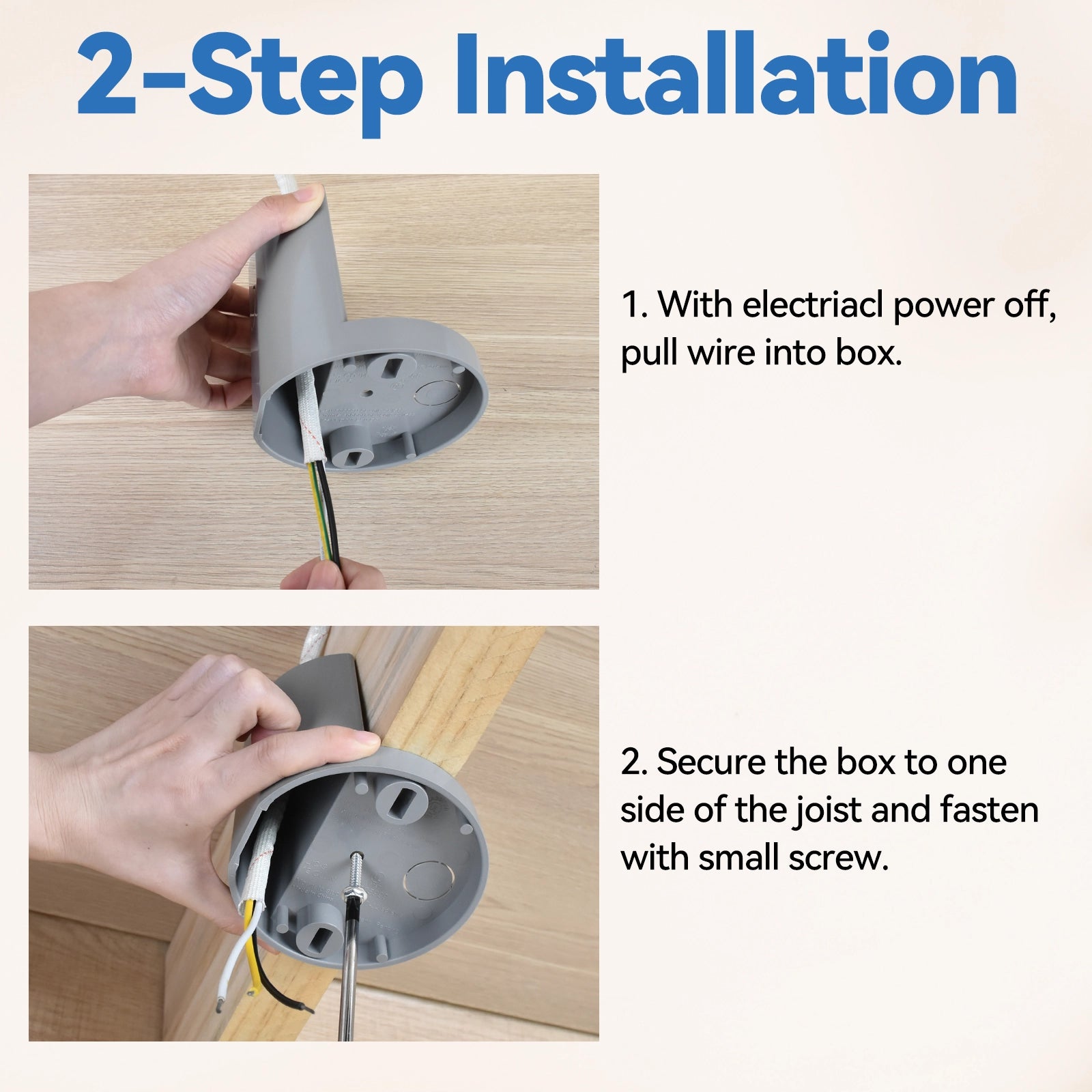 ceiling fan box installation steps