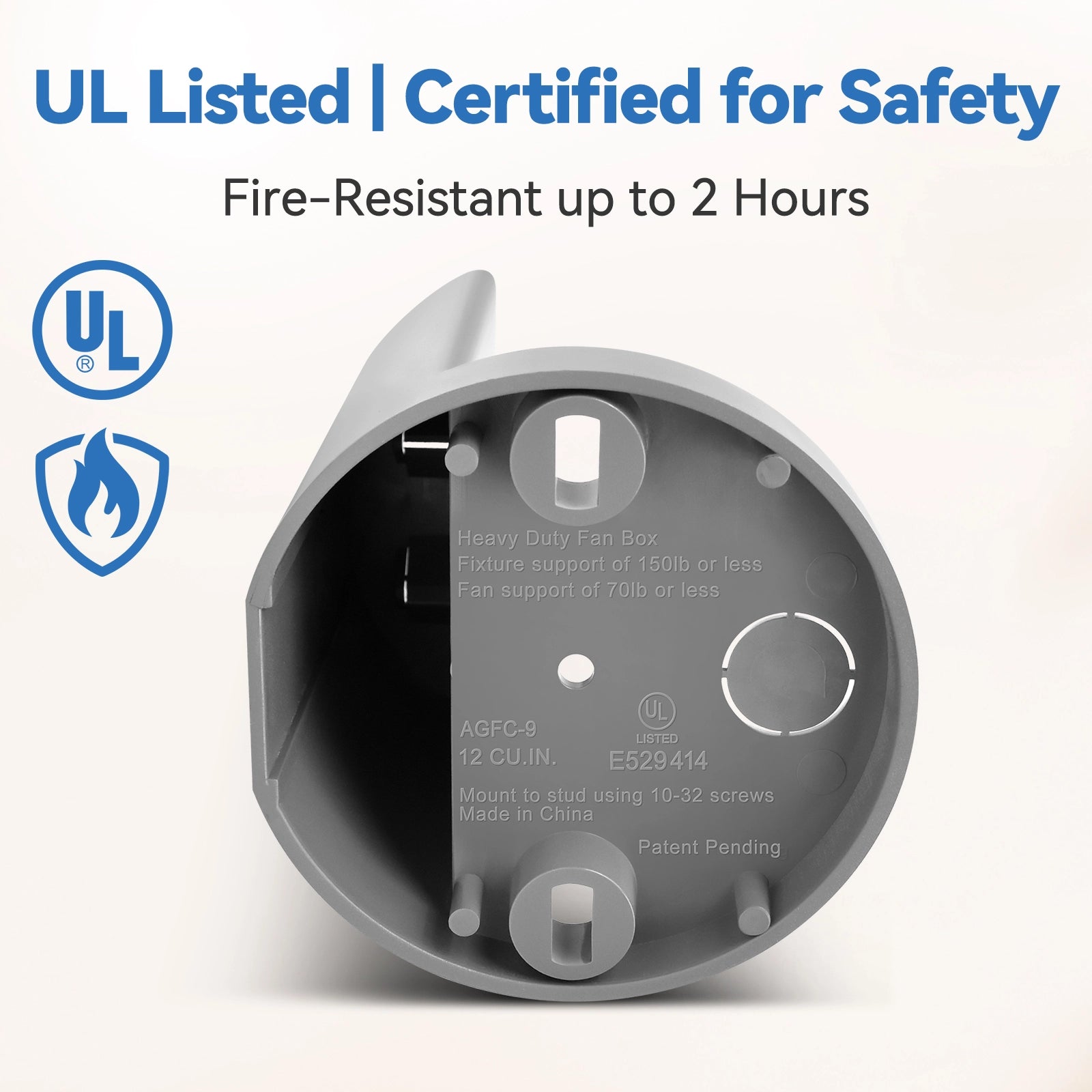 fire resistant ceiling fan box