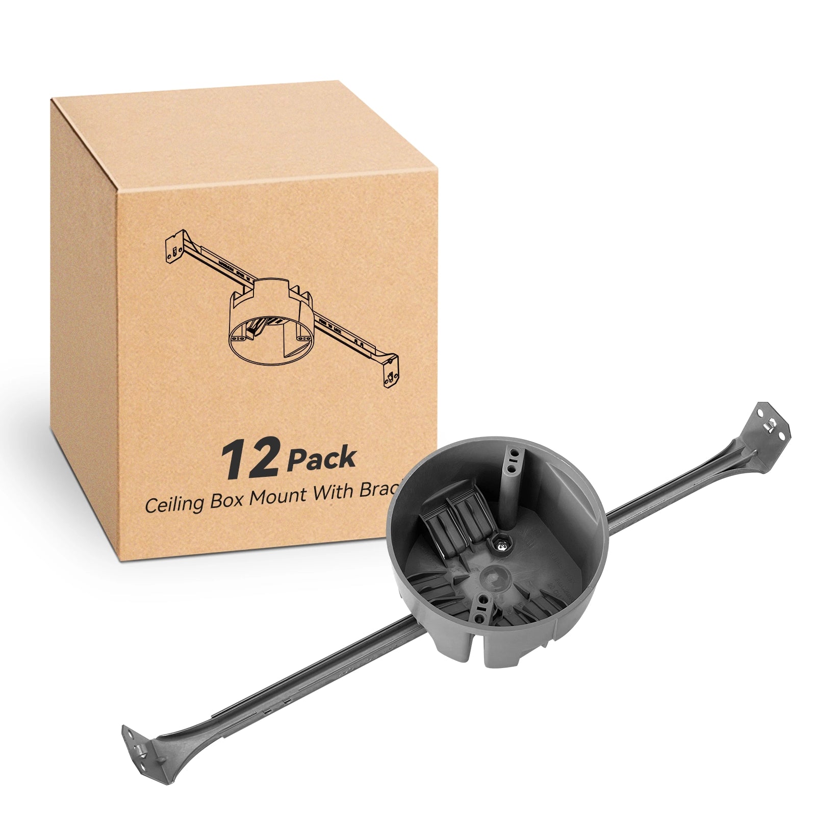 12 pack ceiling box mount with bracket
