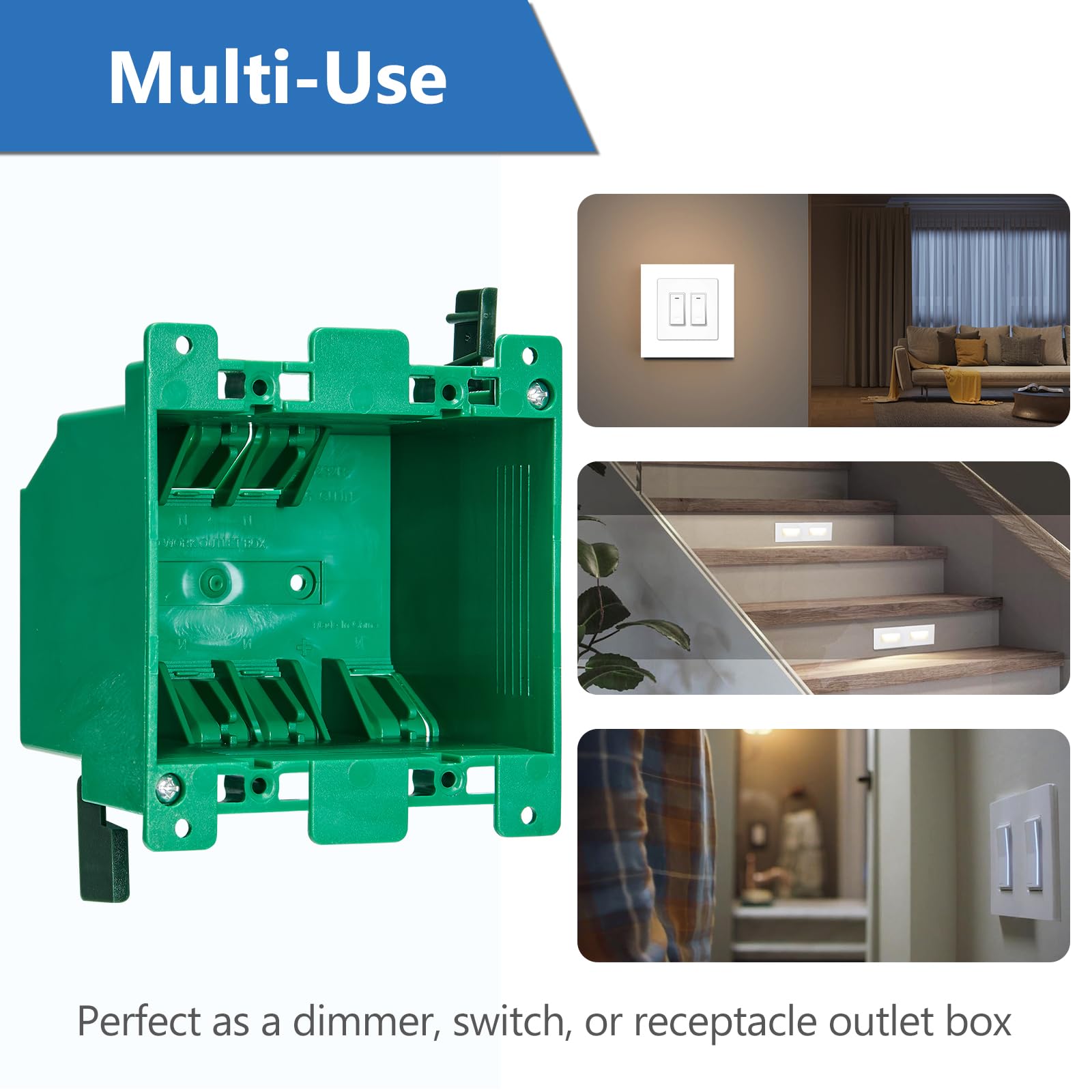 CycevSun 2 Gang Old Work Outet Electrical Box, 6 Pack