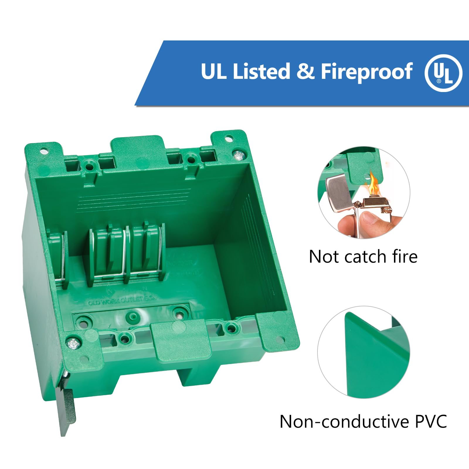 CycevSun 2 Gang Old Work Outet Electrical Box, 6 Pack