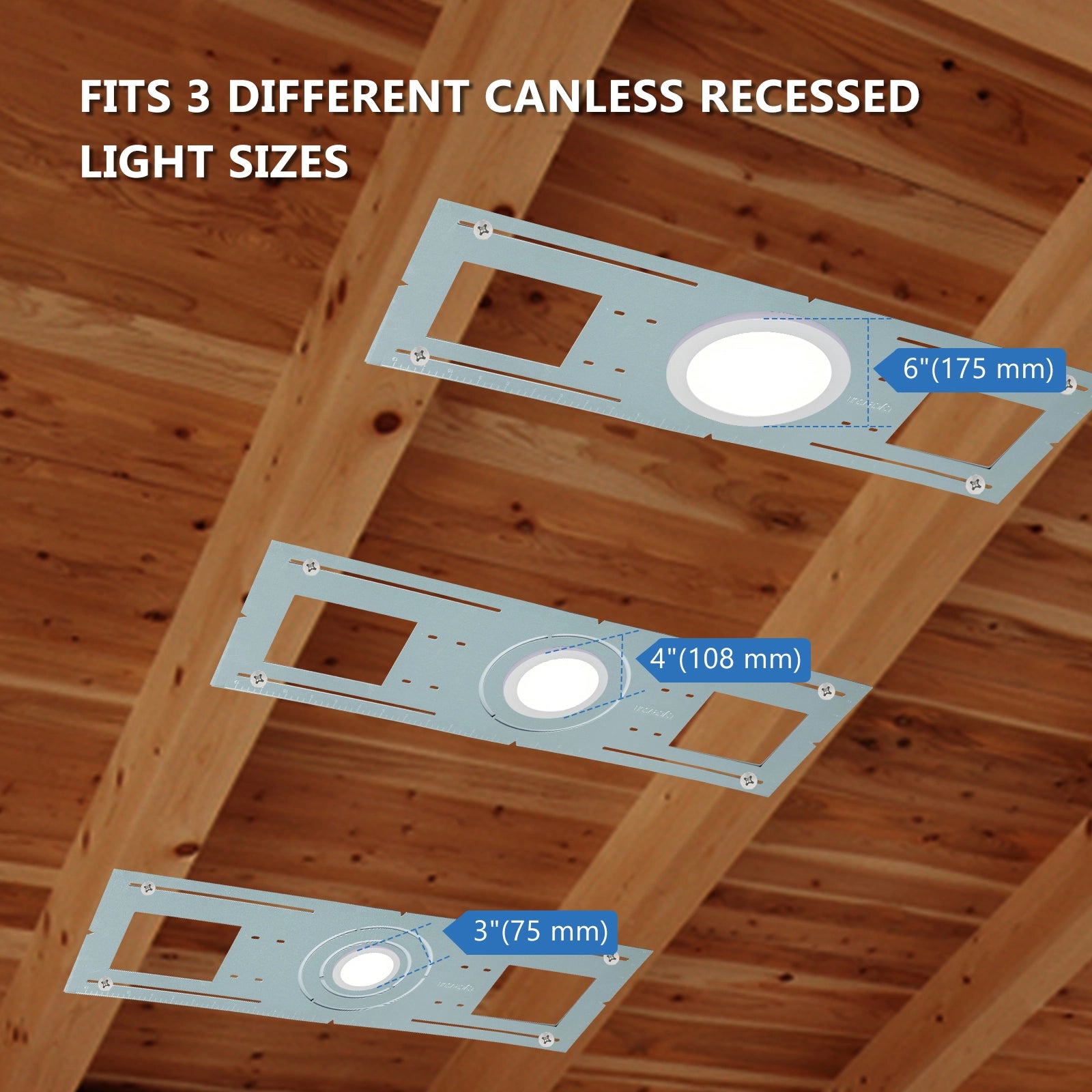 multi size recessed light mounting plate